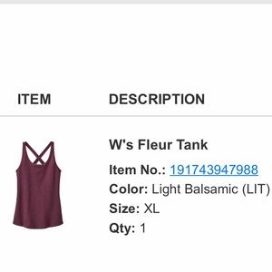 Patagonia Fleur Tank—Light Balsamic